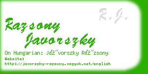 razsony javorszky business card